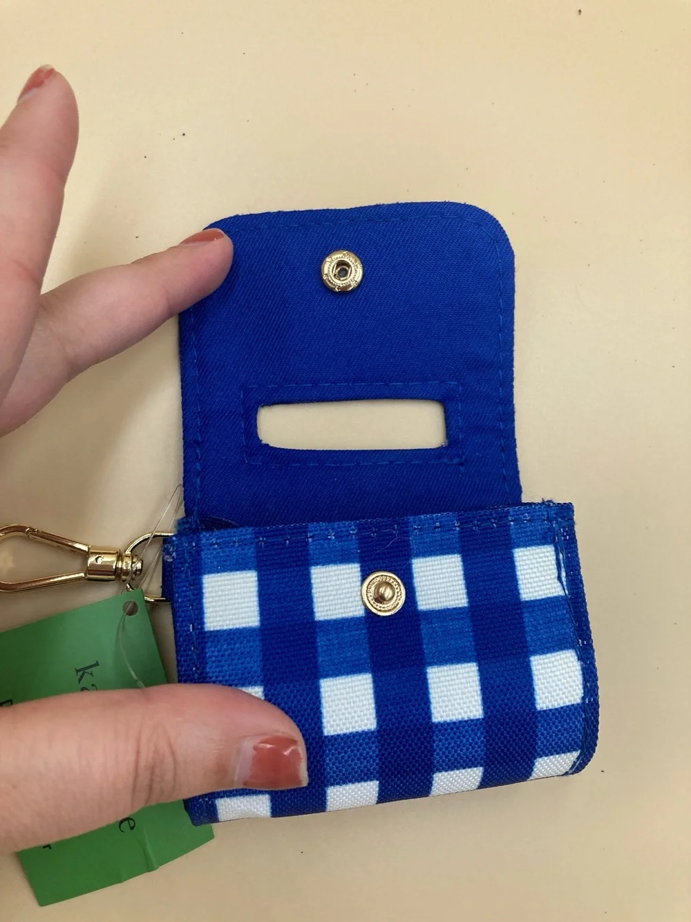 kate spade Blue and White Gingham Doggie Bag Holder
